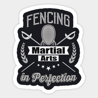 Fencing Martial Arts in Perfection Fencing Equipment Sticker